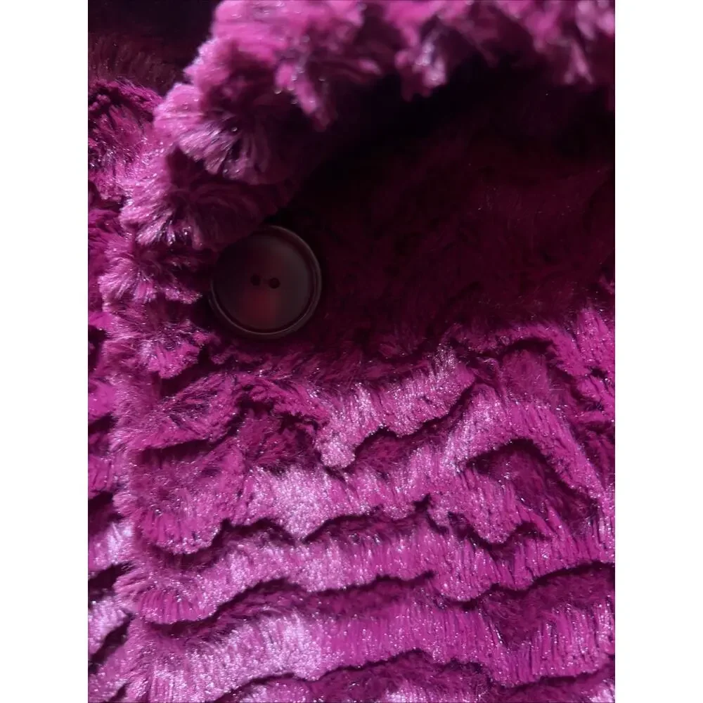 Patagonia Girls Youth Pelage Jacket Magenta Faux Fur Jacket Coat Sz 10 EUC